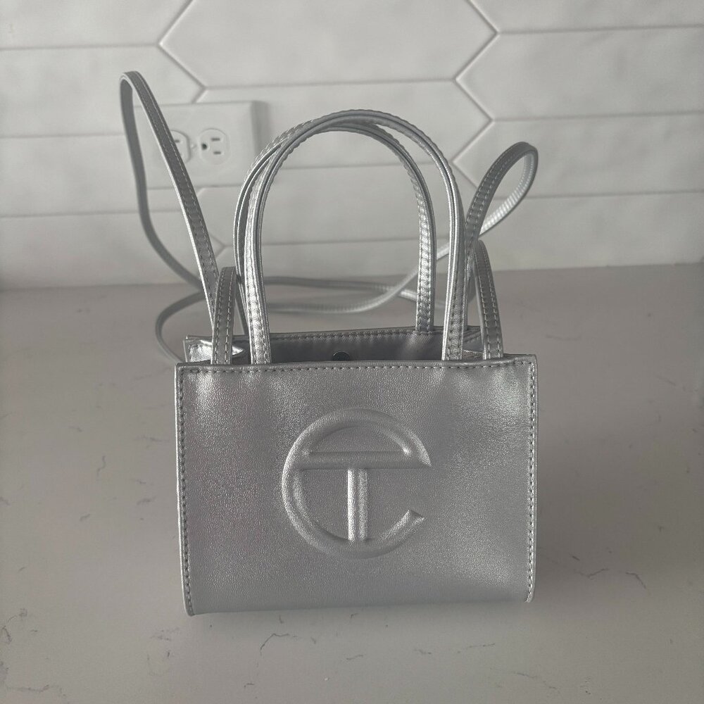 Telfar Small Shopping Bag in Silver